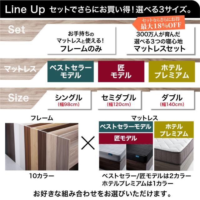 ベッド シングルベッド 収納 ベット 木製ベッド 北欧 ベッドフレーム マットレス付き セット 収納付き 収納ベッド グレー ブラウン 白 黒 宮付 おしゃれ ベストセラーモデルマットレス付き おしゃれ 宮棚 引き出し付き_6