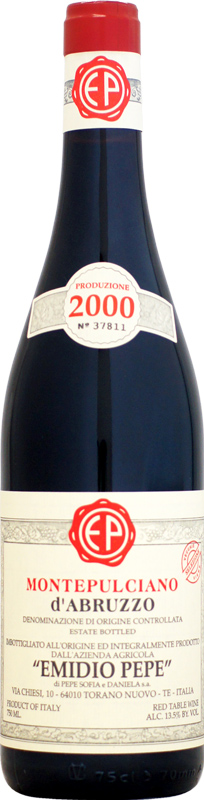 【クール配送】エミディオ・ペペ モンテプルチャーノ・ダブルッツォ セレツィオーネ ヴェッキエ・ヴィーニェ [2000]750ml (赤ワイン) 【正規品】