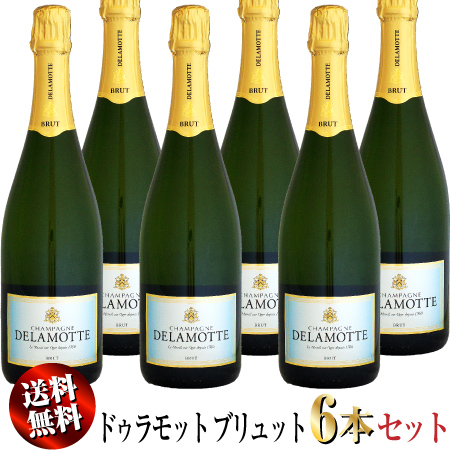 DELAMOTTE シャンパン ブリュット 750ml 2本セット 木箱入り