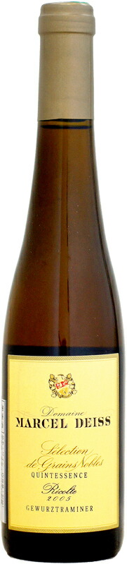 【ハーフ瓶】マルセル・ダイス ゲヴュルツトラミネール カンテサンス セレクション・グラン・ノーブル [2005]375ml (白ワイン)の通販は