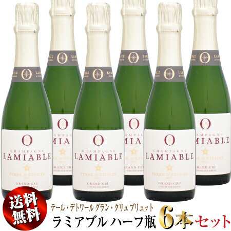 【送料無料】6本セット ハーフ瓶 ラミアブル テール・デトワール グラン・クリュ ブリュット NV 375mlの通販は