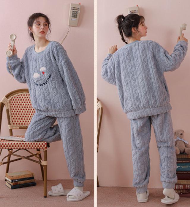 秋冬新作【ペア価格】ペアルックパジャマ 上下セット カップルペアルック ルームウェア パジャマペアルックお揃い 冬 保温 裏起毛 可愛い ファッション