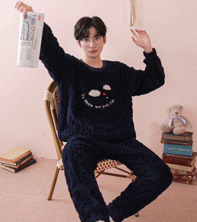 秋冬新作【ペア価格】ペアルックパジャマ 上下セット カップルペアルック ルームウェア パジャマペアルックお揃い 冬 保温 裏起毛 可愛い ファッション