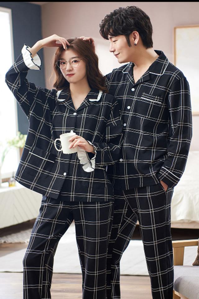 【ペア価格】 ペアルック パジャマ レディース メンズ 春秋 長袖 上下セット パンツセット カップル 寝巻き 寝間着 お揃い スウェット プレゼント ハネムーン ファッション プレゼント チェック柄