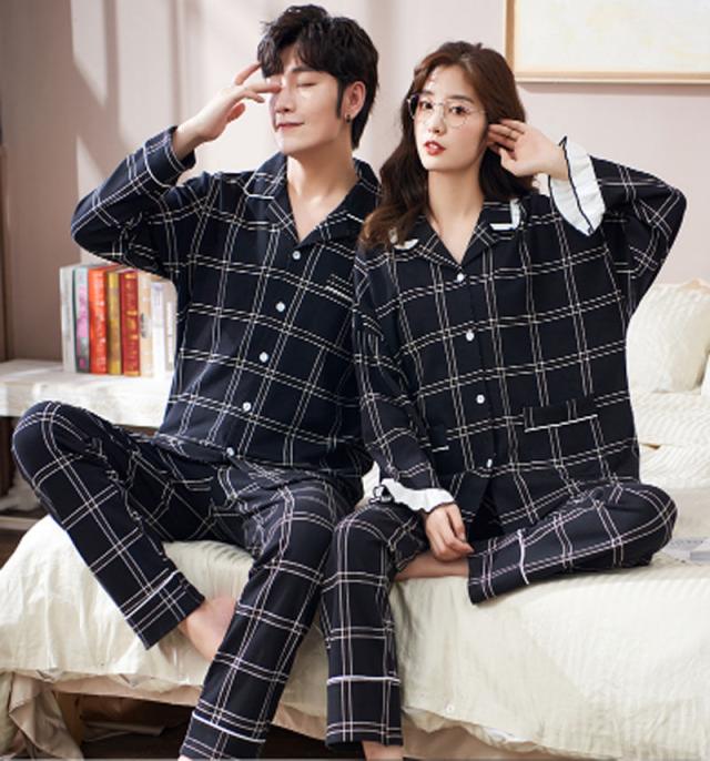 【ペア価格】 ペアルック パジャマ レディース メンズ 春秋 長袖 上下セット パンツセット カップル 寝巻き 寝間着 お揃い スウェット プレゼント ハネムーン ファッション プレゼント チェック柄