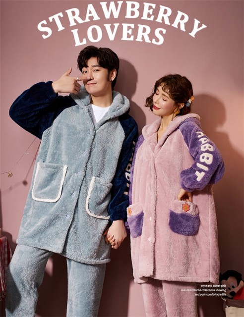 ペアパジャマ ルームウェア モコモコ ウサギみみ パジャマ 可愛い 裏起毛 カップル 寝巻き 上下セット 寝間着 長袖保温性が高い パジャマ ペアパジャマ ルームウェア モコモコ ウサギみみ パジャマ 可愛い 裏