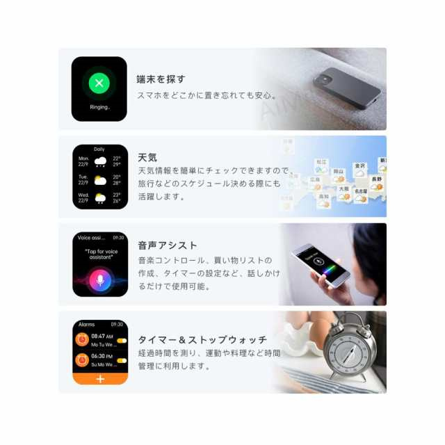スマートウォッチ 日本製センサー 心電図 ECG 通話機能 血糖値