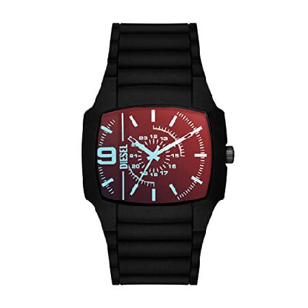 Steel Diesel Three-Hand Model and 2.0 45mm Watch DZ2166 Black Silicone Stainless Mens Cliffhanger Quartz Color