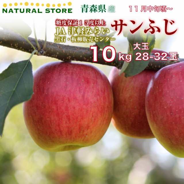 【青森県産りんご】サンふじ お得な10㎏箱 大玉 中玉 32個