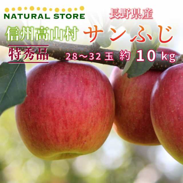 予約 2023年12月15日-12月31日の納品] 特秀 サンフジ 28-32玉 約10kg 大玉 りんご 長野県 信州高山村 冬ギフト お歳暮  御歳暮 新しく着き