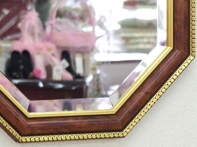 運気があがる八角掛け鏡ミラーローズゴールド