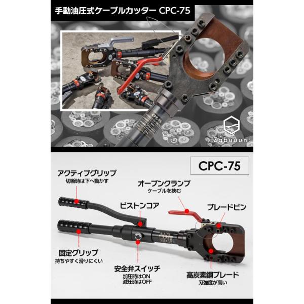 ケーブルカッター油圧式 Φ75mm 出力9トン アルミケーブル 銅線 ACSR 太物 切断機 装甲ケーブル 銅芯 専用ケース 説明書付きの通販は ケーブルカッター油圧式 Φ75mm 出力9トン アルミケーブル 銅線 ACSR 太物 切断機 装甲ケーブル 銅芯 専用ケース 説明書付きの通販は