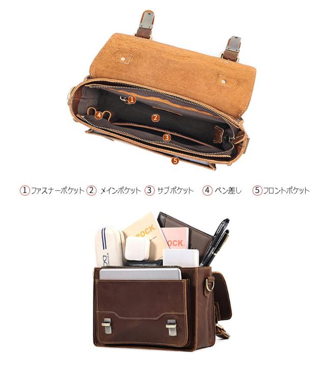 本革 ハンドメイド ショルダーバッグ メッセンジャーバッグ 通勤バッグ