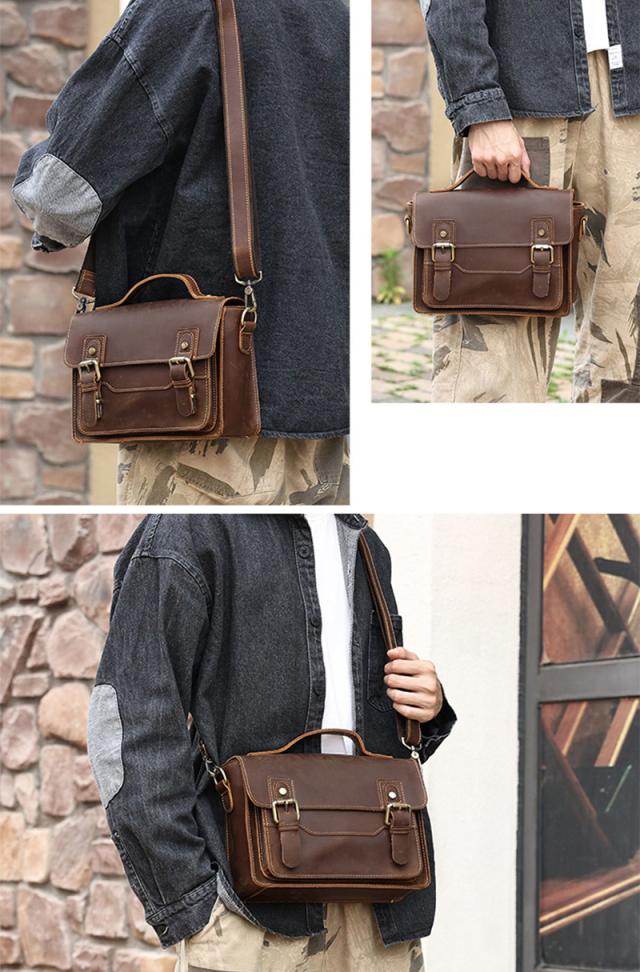 本革 ハンドメイド ショルダーバッグ メッセンジャーバッグ 通勤バッグ