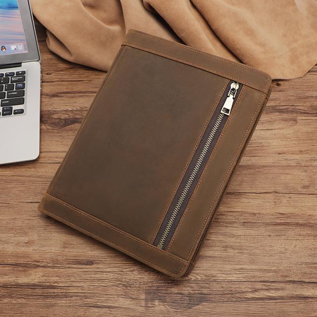 本革 iPadケース 11インチ ファスナー付き アイパッドカバー 多機能