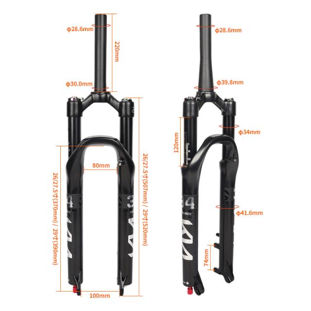 26/27.5/29インチ マウンテンバイク エアサスペンションフォーク 140mm 旅行、1 1/8 ストレートチューブ AIR- MTBエアサスペンションフォーク  26インチ27.5インチ29ER マグネシウム合金 1-1 / 8 " ストレートチューブ 自転車フォーク トラベル120mm (色 : Remote  control ... 26/27.5/29 エアマウンテンバイクサスペンションフォーク トラベル140mm 1 1/8 ストレートチューブ QR 9mm