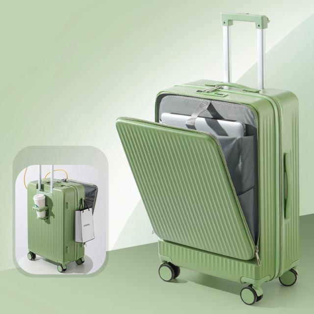 スーツケース キャリーケース キャリーバッグ 旅行 出張 軽量 フロントオープン カップホルダー付き USBポート付 PC収納 乾湿分離 静音 耐衝撃 ビジネス おしゃれ cca132 スーツケース キャリーケース キャリーバッグ 旅行 出張 軽量 フロント