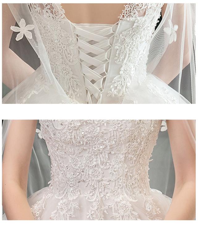 ウエディングドレス 大きいサイズ 結婚式 ウェディングドレス トレーン 刺繍 花嫁ドレス エレガント おしゃれ 披露宴 二次会ドレス プリンセスラインロングドレス 前撮り 演奏会 フォーマル drs7615_8