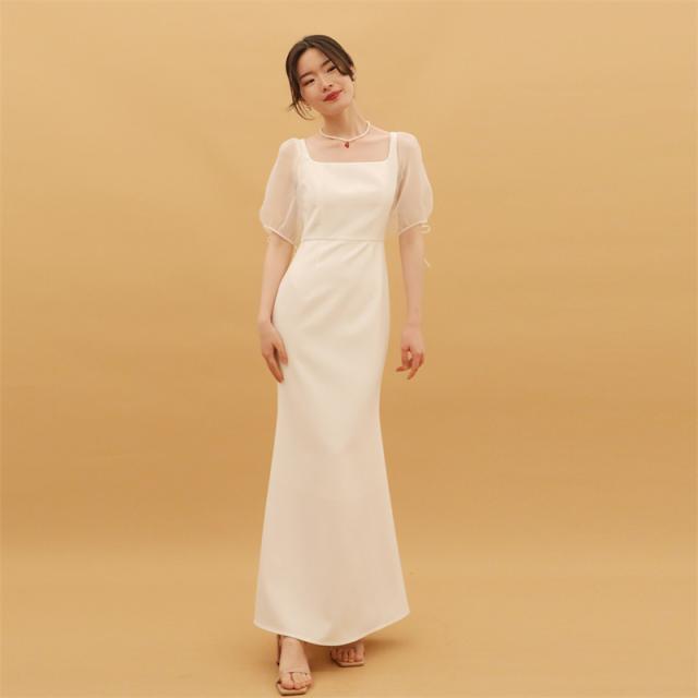 ウエディングドレス シンプル ドレス ホワイト 前撮りドレス 二次会ドレス ロングドレス ワンピース 花嫁ドレス 結婚式 発表会 ピアノ 旅行撮影ドレス drs7620の通販は 6,569円