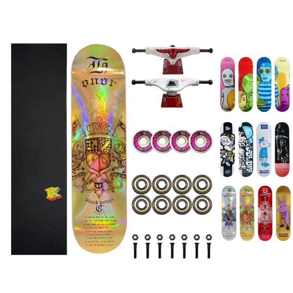 Black knightスケートボード コンプリート スケボー 完成品 アクスル中空 初心者 プロ 大人 子供 ジュニア パーク ストリート bkt1
