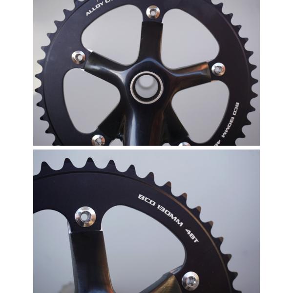 ピスト用 クランクセット BCD130/165mm/48T チェーンホイール