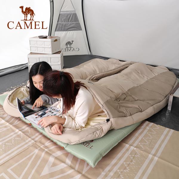 CAMEL 手が出せる 寝袋 シュラフ 人工ダウン 230*95cm 軽量 適合気温10-15℃/5-10℃ 防水 防風 保温 cml8