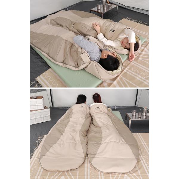 CAMEL 手が出せる 寝袋 シュラフ 人工ダウン 230*95cm 軽量 適合気温10-15℃/5-10℃ 防水 防風 保温 cml8