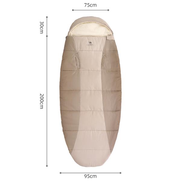 CAMEL 手が出せる 寝袋 シュラフ 人工ダウン 230*95cm 軽量 適合気温10-15℃/5-10℃ 防水 防風 保温 cml8