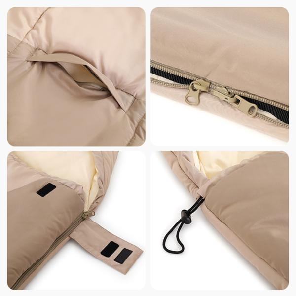 CAMEL 手が出せる 寝袋 シュラフ 人工ダウン 230*95cm 軽量 適合気温10-15℃/5-10℃ 防水 防風 保温 cml8