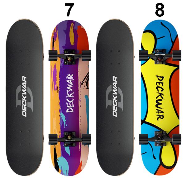 DECKWAR スケートボード コンプリート 組立済/即用可 全14色 ウィール