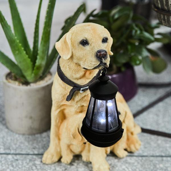 犬 いぬ イヌ 置物 LEDライト 太陽光充電 ソーラーエネルギー 庭 ガーデニング オブジェ 動物 防水 garden06_5