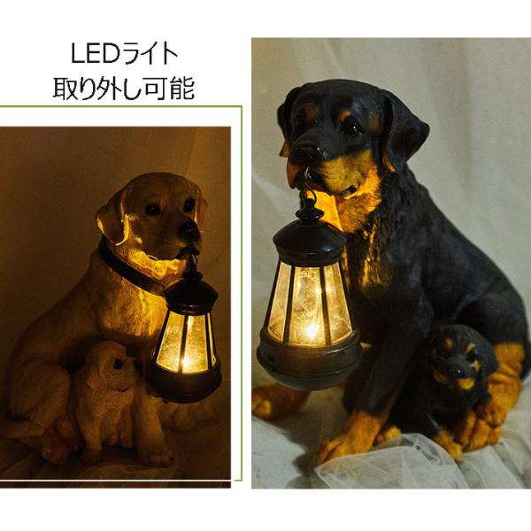 犬 いぬ イヌ 置物 LEDライト 太陽光充電 ソーラーエネルギー 庭 ガーデニング オブジェ 動物 防水 garden06_8