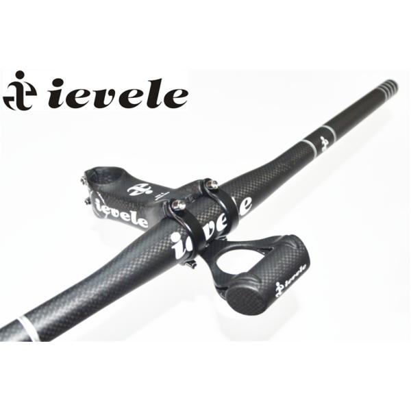 ieveleハンドル+ステム+マウント3点セット カーボン ロードバイクステム マウンテンバイク MTBライザーバー　フラットバー　ストレートバー 自転車ステム ieb08