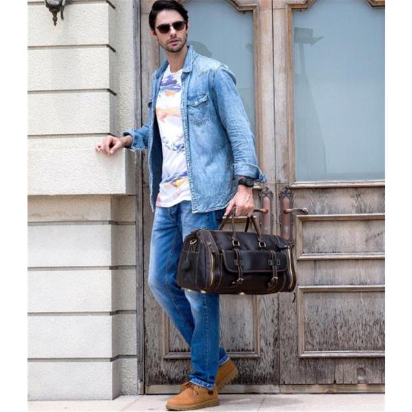 レザー 本革 牛革 メンズ 2WAY トラベルバッグ ショルダーバッグ 底鋲