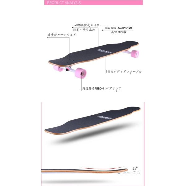 ロングスケートボード ロンスケ ロングボード スケボーコンプリート