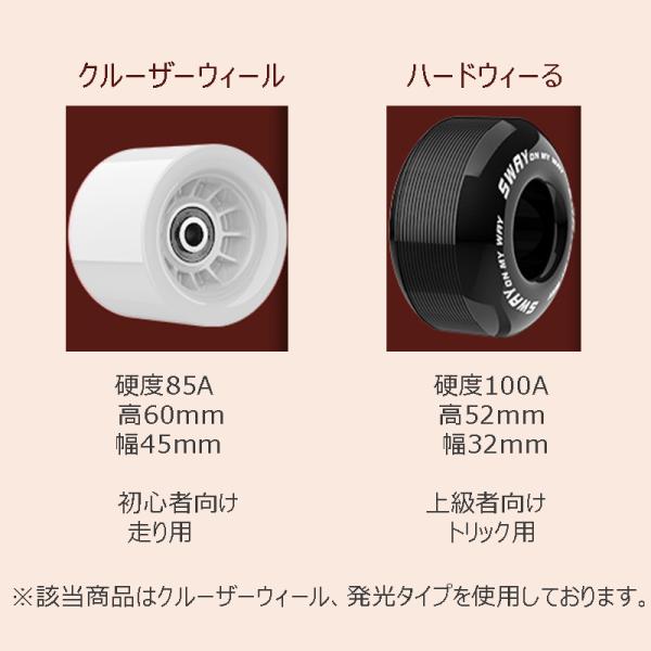 クルーザースケートボード 発光ウィール コンプリート 6-12歳 子供 初心者 クルーザーウィール プレゼント sw03_6