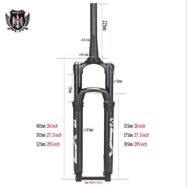 KRSEC エアフロントフォーク MTBサスペンションフォーク 26/27.5/29