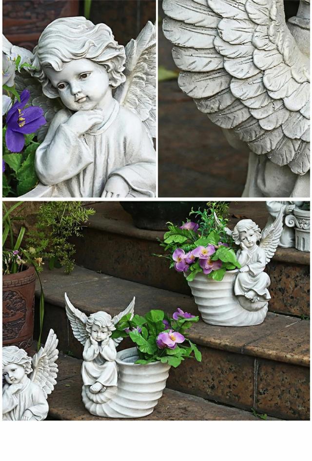 オブジェ 北欧 庭 置物 植木鉢 インテリア 天使 エィンジェル カワイイ おしゃれ クリエイティブ ガーデンオーナメント 装飾 ガーデン 風景工芸 ガーデン 飾り物 rnwkr06_10