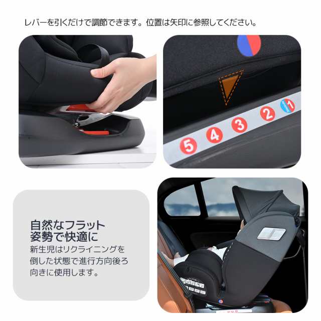 チャイルドシート 新生児 ISOFIX 0歳〜10歳 360度回転式 ジュニアシート キッズシート ロングユース 取付け簡単 自動車 カー用品 座席  軽の通販はau PAY マーケット 和楽 Shop au PAY マーケット－通販サイト