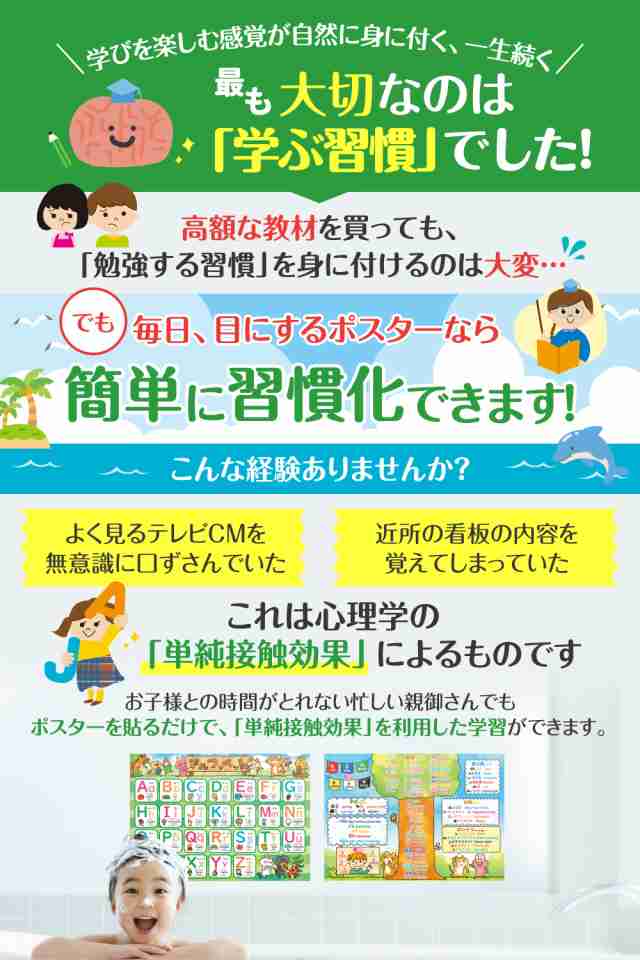 算数セット 中学受験 お風呂ポスター B3サイズ 小学生 ルーティン博士