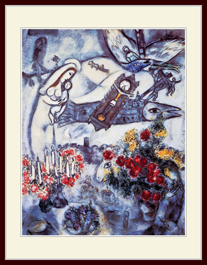 シャガール、ヴァンスをめぐる想い、希少レゾネの一頁、 新品額装付 複製画・額縁付き・シャガール・「ヴァンスをめぐる想い」の通販は