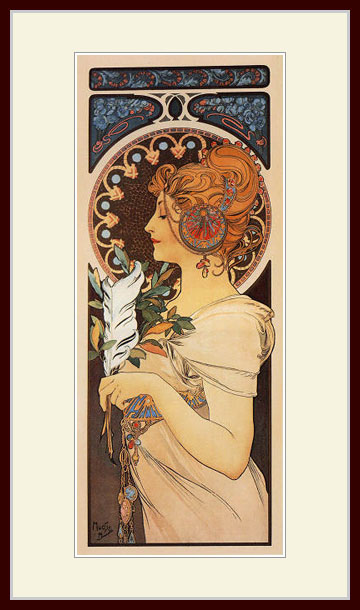 ミュシャ(羽根画)複製画 (お箱入り) ミュシャ(羽根画)複製画 (お箱入り) - メルカリ