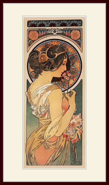 複製画 額付き：ミュシャ・「桜草」 12,400円