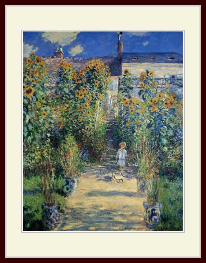 【小さいサイズ】複製画・額縁付き・モネ・「ヴェトゥイユのモネ家の庭」の通販は 5,096円