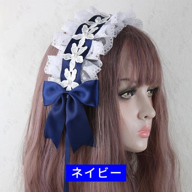 ロリータ カチューシャ ヘッドドレス カチューシャ h37 髪飾り リボン ヘッドドレス ロリィタ