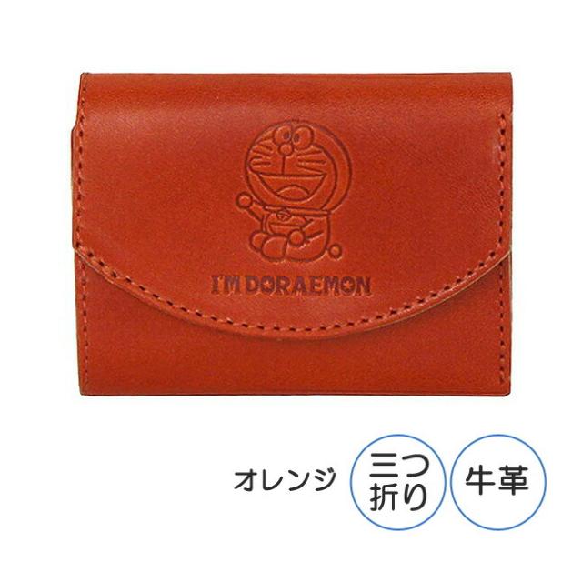 三つ折り財布 メンズ ブランド 革【dor-51】 ドラえもん 牛革 小銭入れ 本革 レザー 男性 女性 メンズ レディース 男女兼用 社会人 小物 ギフト 三折 本革サイフ プレゼント シンプル おしゃれ ブルー レッド グリーン イエロー オレンジ_12