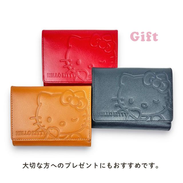 二つ折り財布 レディース ブランド 大人 サイフ おしゃれ 9h76 ハローキティ二つ折り財布 Box型小銭入れ 牛皮 Kitty かわいい コンパクト スリム ブラック レッド ブラウン 上品 通勤 高級 プレゼント ボックス型小銭入れ カード入 キティちゃん 大人可愛い ミニ財布 本革