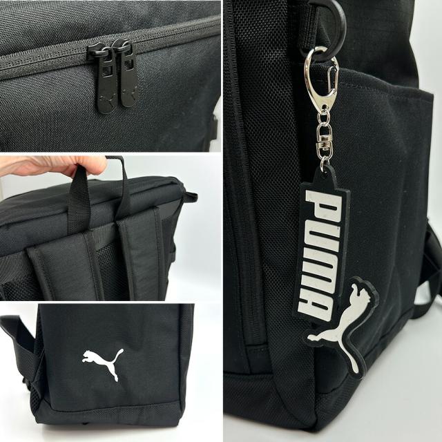 通学 リュック 大容量 男子 高校生 中学生 PUMA プーマ ボックスリュック  スクエアリュック 撥水 j20423 ロゴ リュックサック 大きめ 35L A4 B4 A3 PC ブランド 部活 修学旅行 合宿 小学生 遠足 おしゃれ かっこいい メンズ レディース シンプル ブラック 黒 人気 学生_12