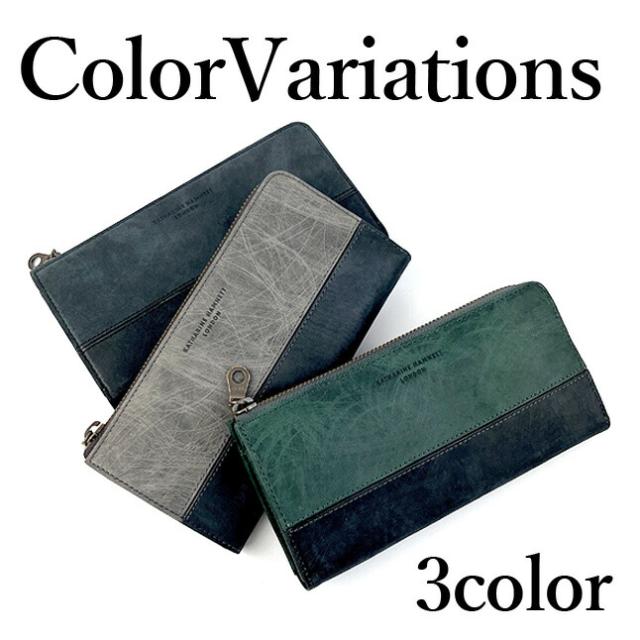 長財布 メンズ ブランド [490-50602] KATHARINE HAMNETT キャサリンハムネット Scratchシリーズ L字ファスナー長財布 牛革 牛ヌメ革 本革 オーガニックコットン おしゃれ シンプル かっこいい シック メンズ レディース 男性 女性 高校生 大学生 社会人 大人 通勤 通学 旅行_9