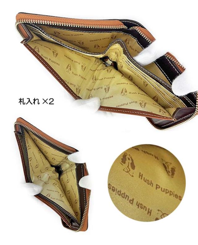 財布 メンズ ラウンド札入れ 本革 hp0350 Hush Puppies ハッシュパピー
